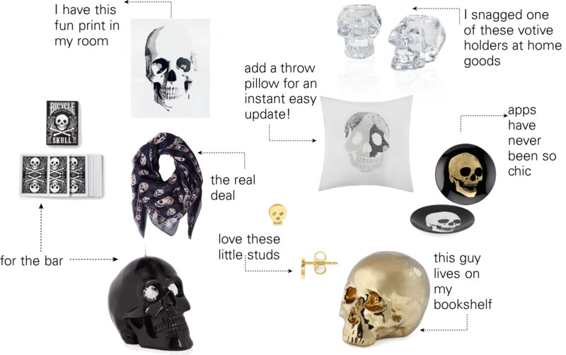 skulls, decor, alexander mcqueen, zgallerie, halloween