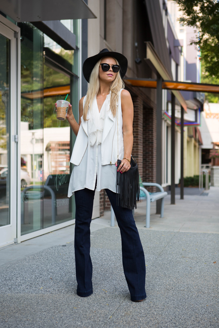 WHOOMP! FLARE IT IS: FLARE JEANS OUTFIT.