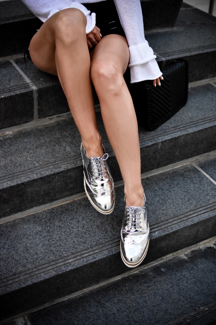 metallic platform oxford shoes