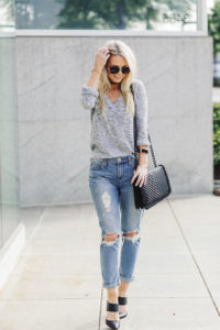 girlfriend jeans, mules