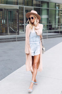 overalls and denim heels