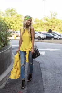 yellow blazer outfit