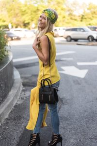 yellow blazer outfit