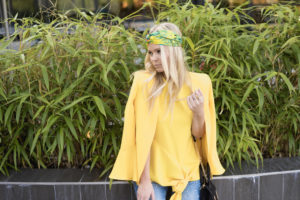 yellow blazer outfit