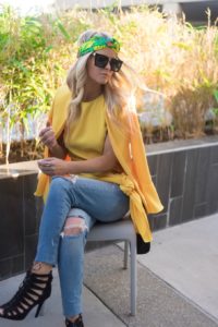 yellow blazer outfit