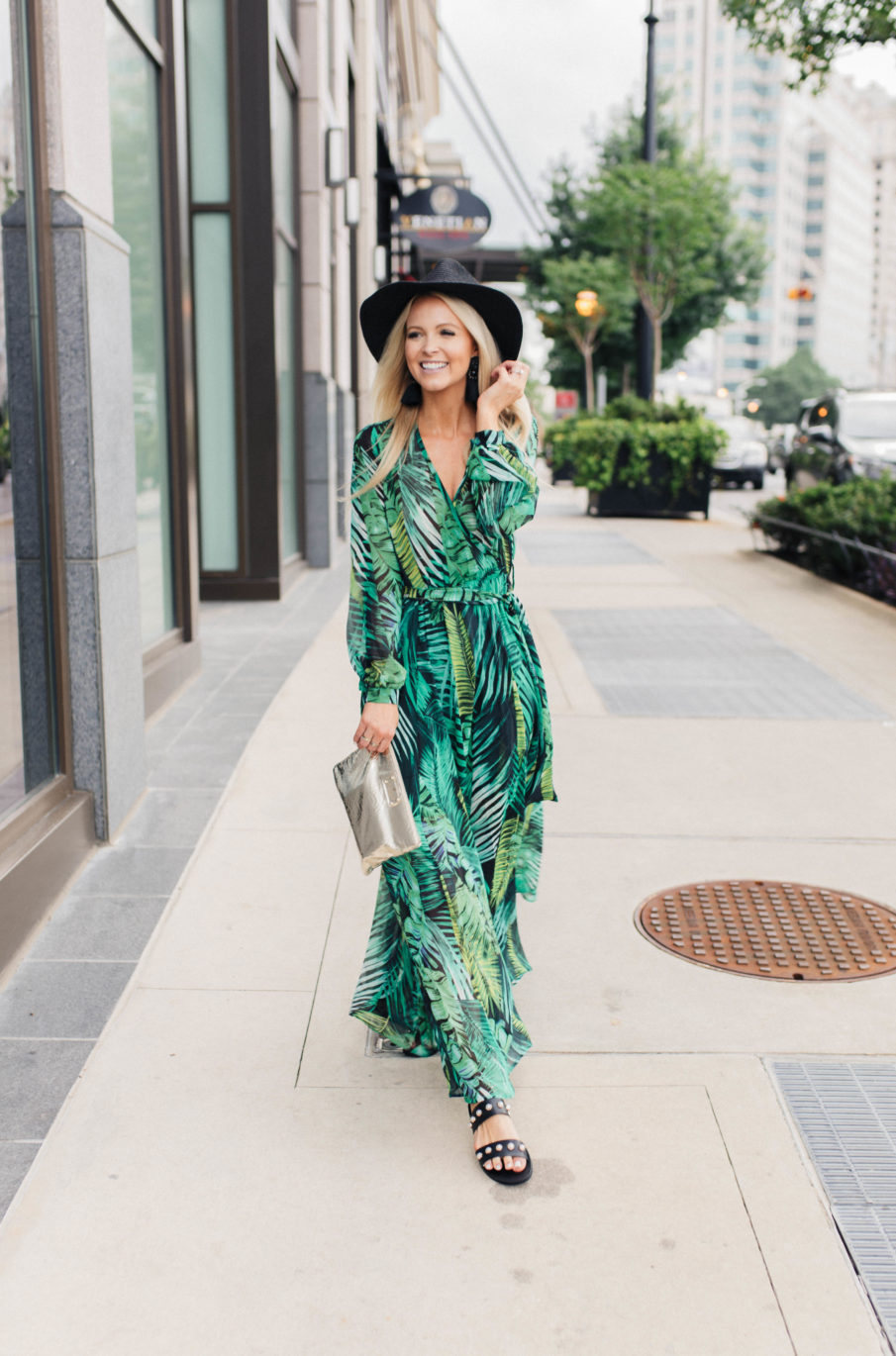 green maxi dress