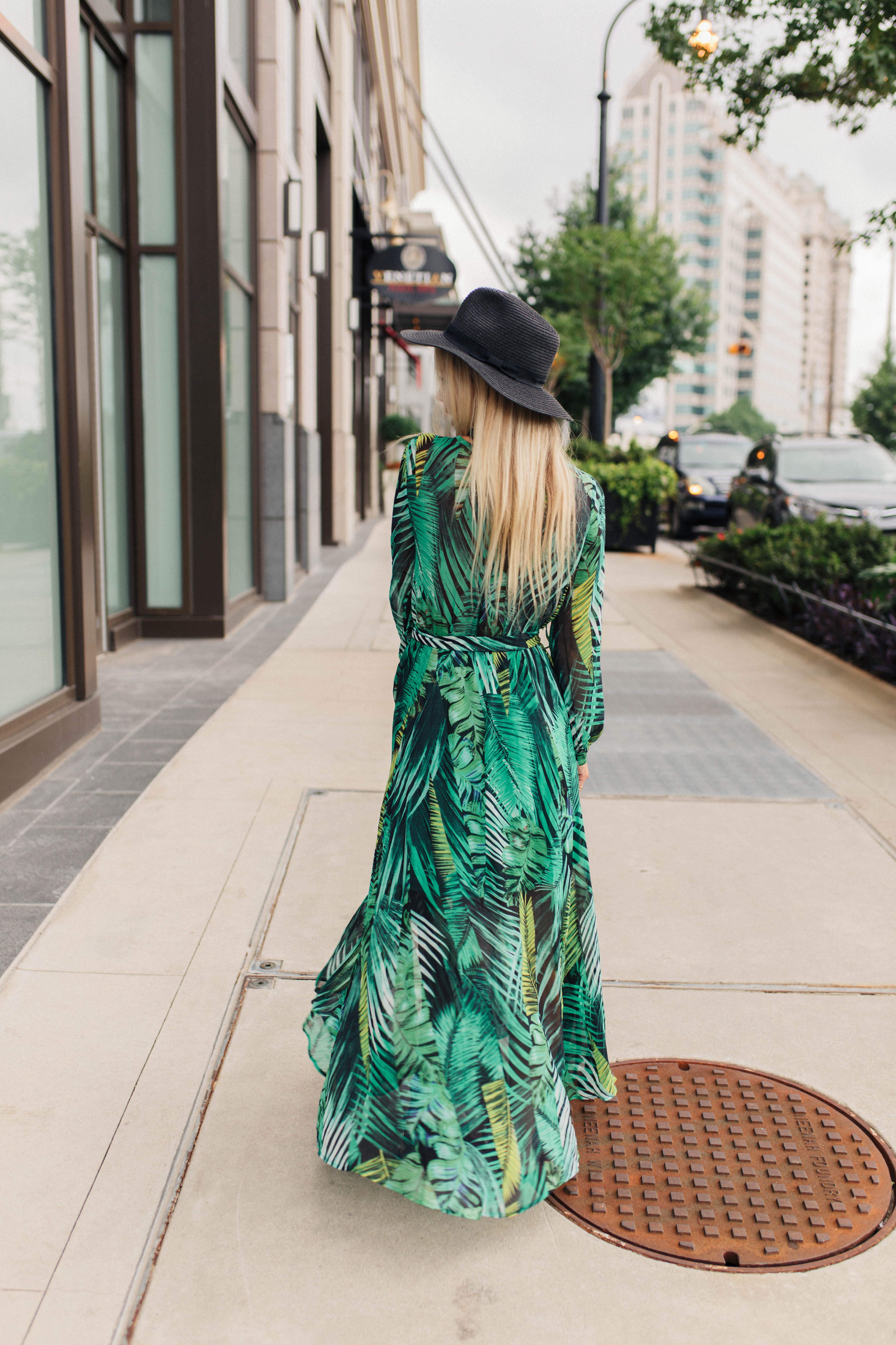 green maxi dress