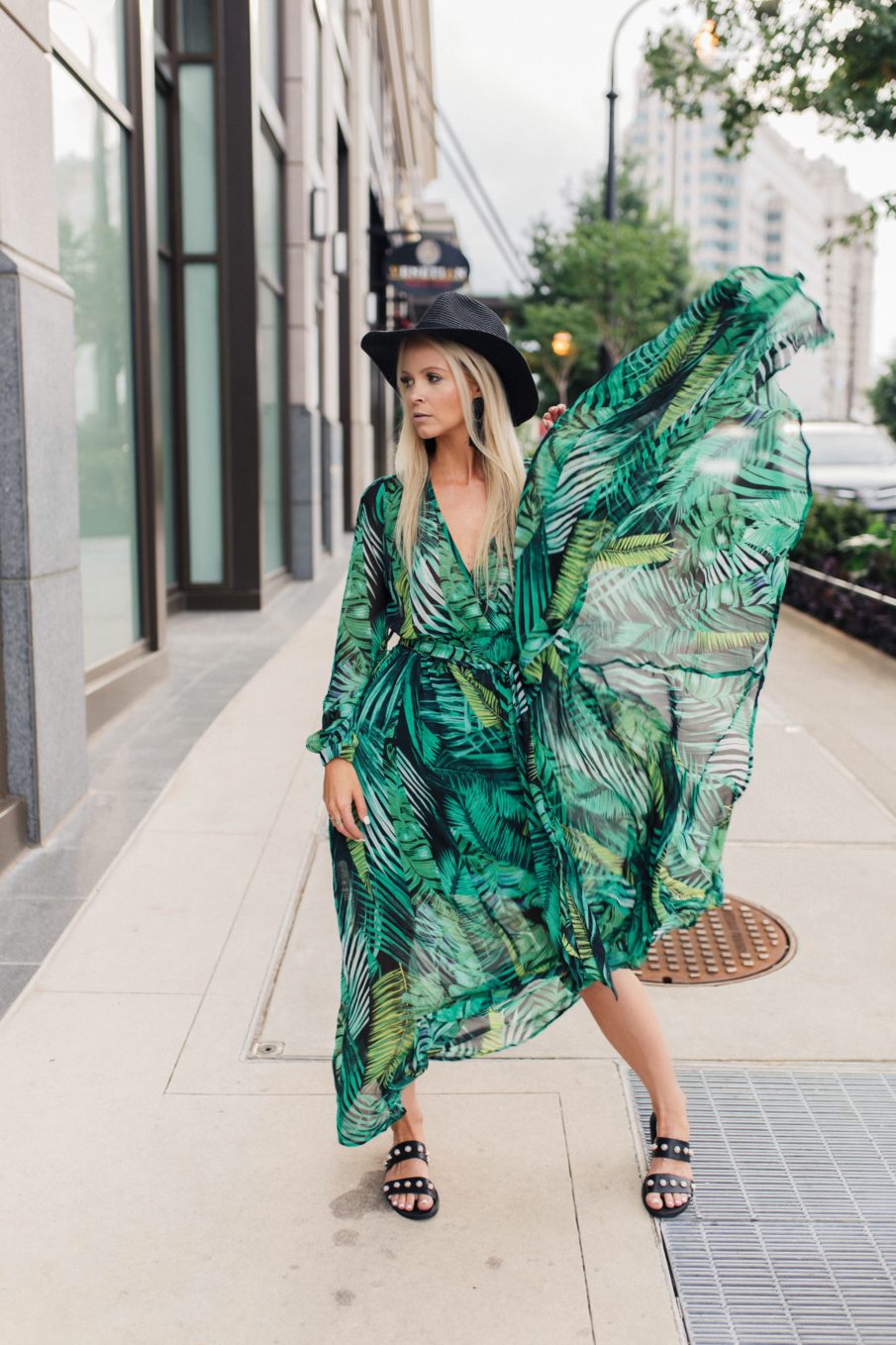 green maxi dress