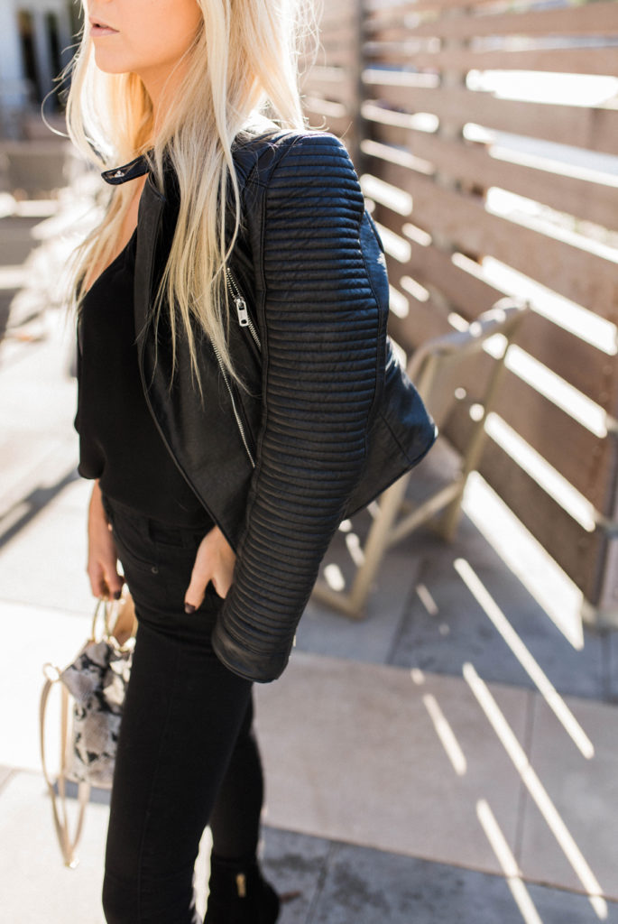 leather jacket all black outfit