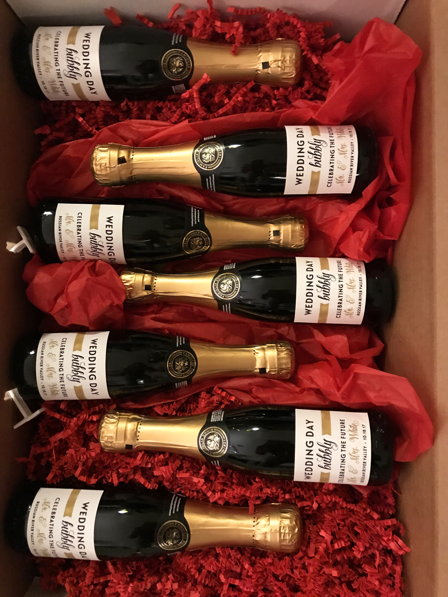 custom mini champagne labels