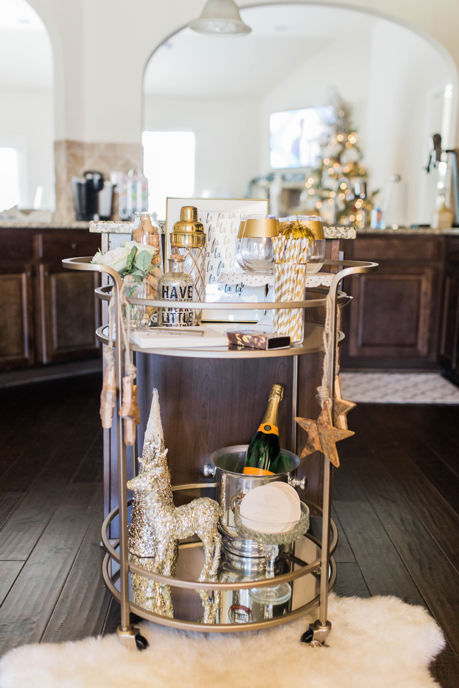 holiday bar cart