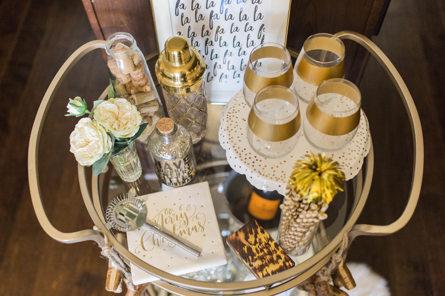 holiday bar cart