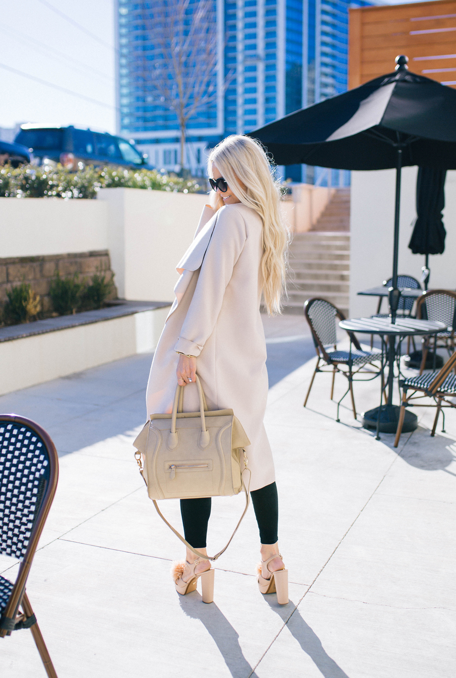 camel coat outfit