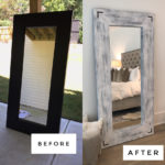 ikea mirror hack, before and after